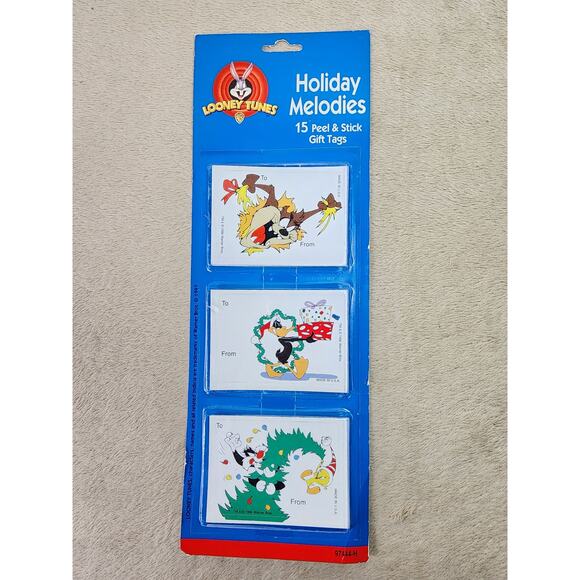 Looney Tunes 15 Peel & Stick Gift Tags Holiday Melodies Sealed New 1997 Vintage - Picture 8 of 10